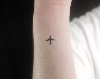 Tiny Airplane Temporary Tattoo (Set of 3)