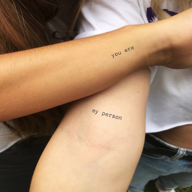 Matching You Are My Person Temporary Tattoo Set of 33 image 1