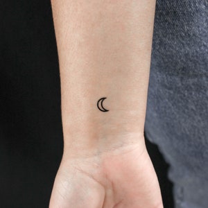 Moon Symbol Temporary Tattoo (Set of 3)