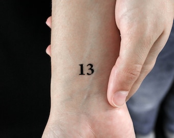 TATTO LIFE STYLE No.1〜13 Number 13 Temporary Tattoo (set of 3) - Etsy Canada
