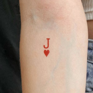 Jack Of Hearts Temporary Tattoo (Set of 3)