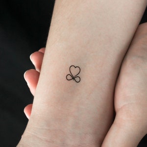 Tiny Infinity Heart Temporary Tattoo (Set of 3)