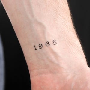 1968 Birth Year Temporary Tattoo (Set of 3)