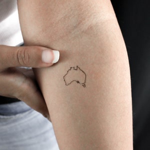 Australia Map Temporary Tattoo (Set of 3)