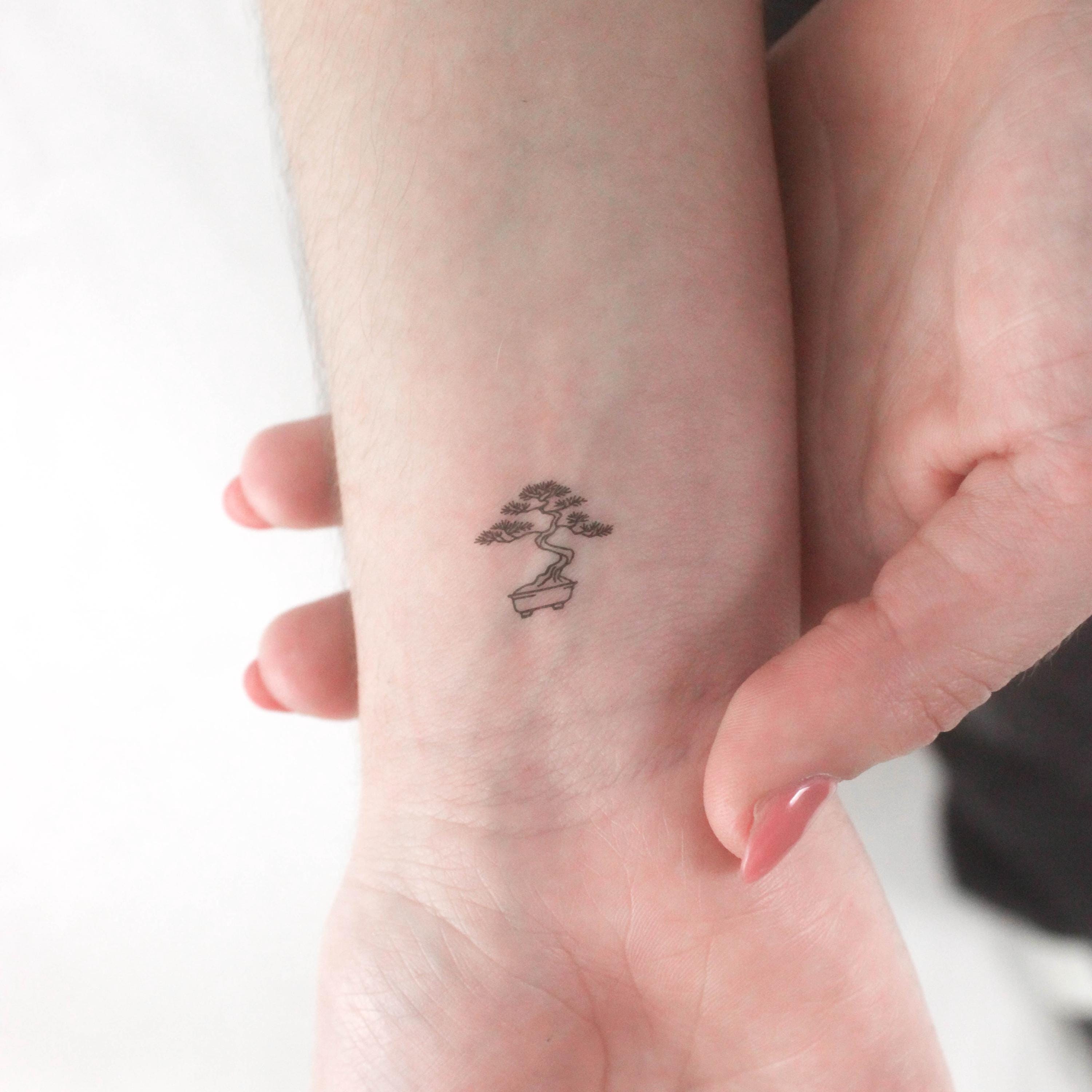Kleiner Bonsai temporres Tattoo (3er Set) - Etsy Schweiz