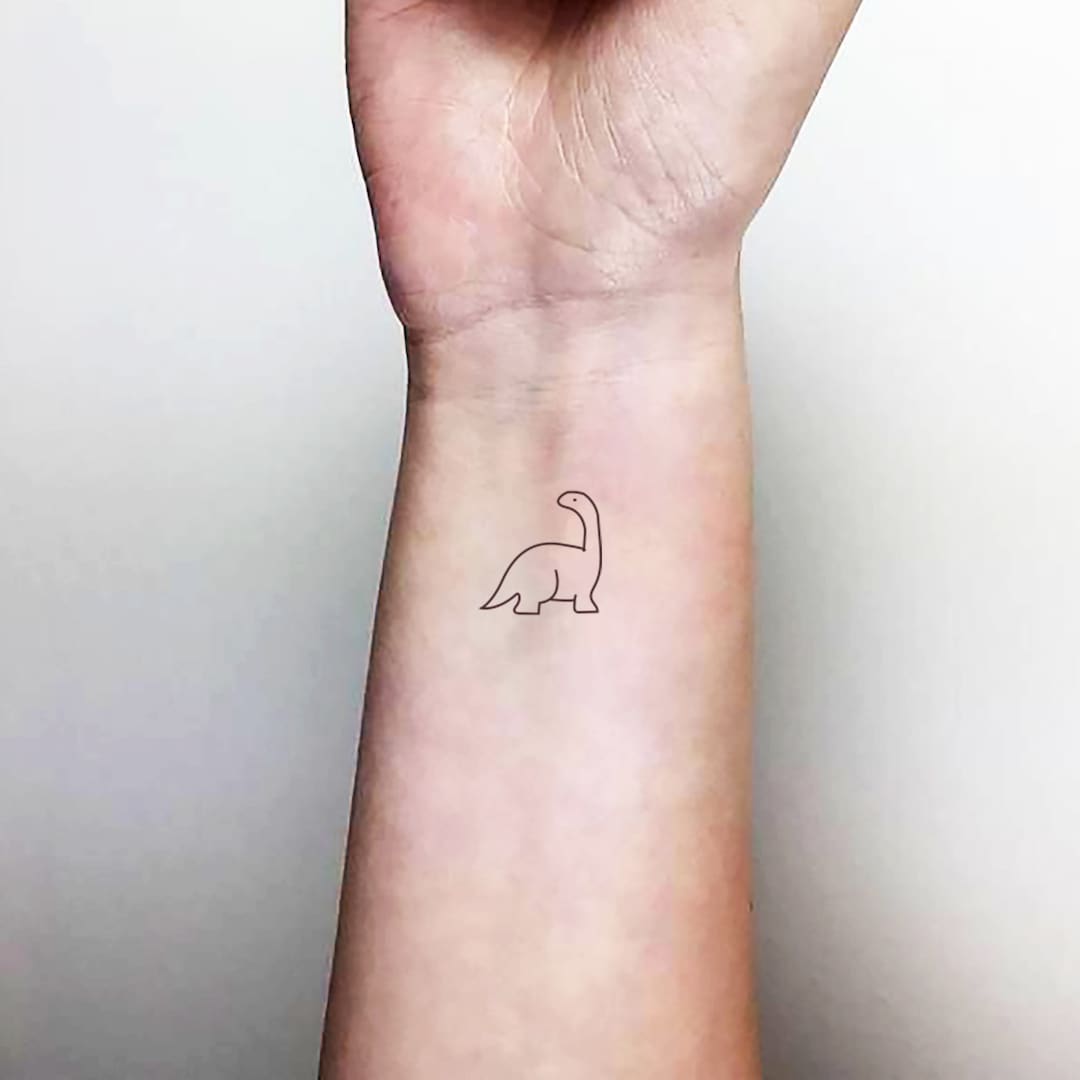 Tatuaje temporal minimalista de dinosaurio Diplodocus - Etsy México Tatuaje temporal minimalista de dinosaurio Diplodocus - Etsy México