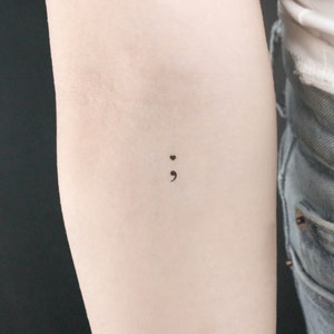 Heart Semicolon Temporary Tattoo (Set of 3)