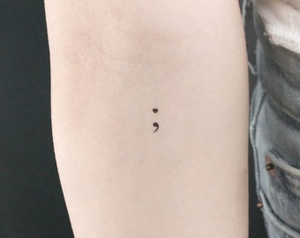 Heart Semicolon Temporary Tattoo (Set of 3)