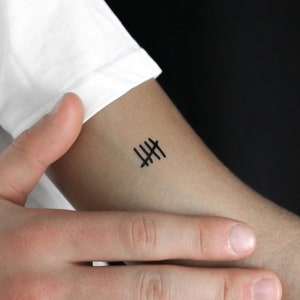 Tally Mark Temporary Tattoo (Set of 3)