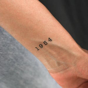 1954 Birth Year Temporary Tattoo (Set of 3)