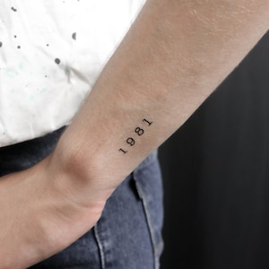 1981 Birth Year Temporary Tattoo (Set of 3)