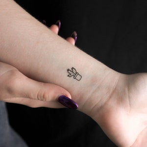 Temporäres Tattoo „Kleiner Kaktus“ (3er-Set)