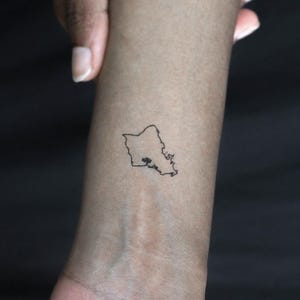 Oahu Landkarte temporäres Tattoo (3er Set)