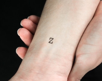 Z 大文字タイプライター文字タトゥー（3 個セット） - Etsy 日本