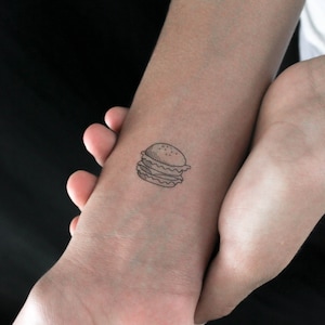 Hamburger Temporary Tattoo (Set of 3)