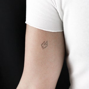 Flaming Heart Temporary Tattoo (Set of 3)