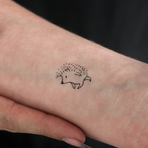 Tatuaggio temporaneo riccio (set di 3)