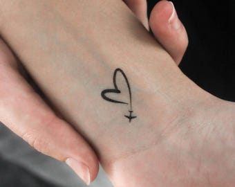 Heart In The Sky Temporary Tattoo (Set of 3)