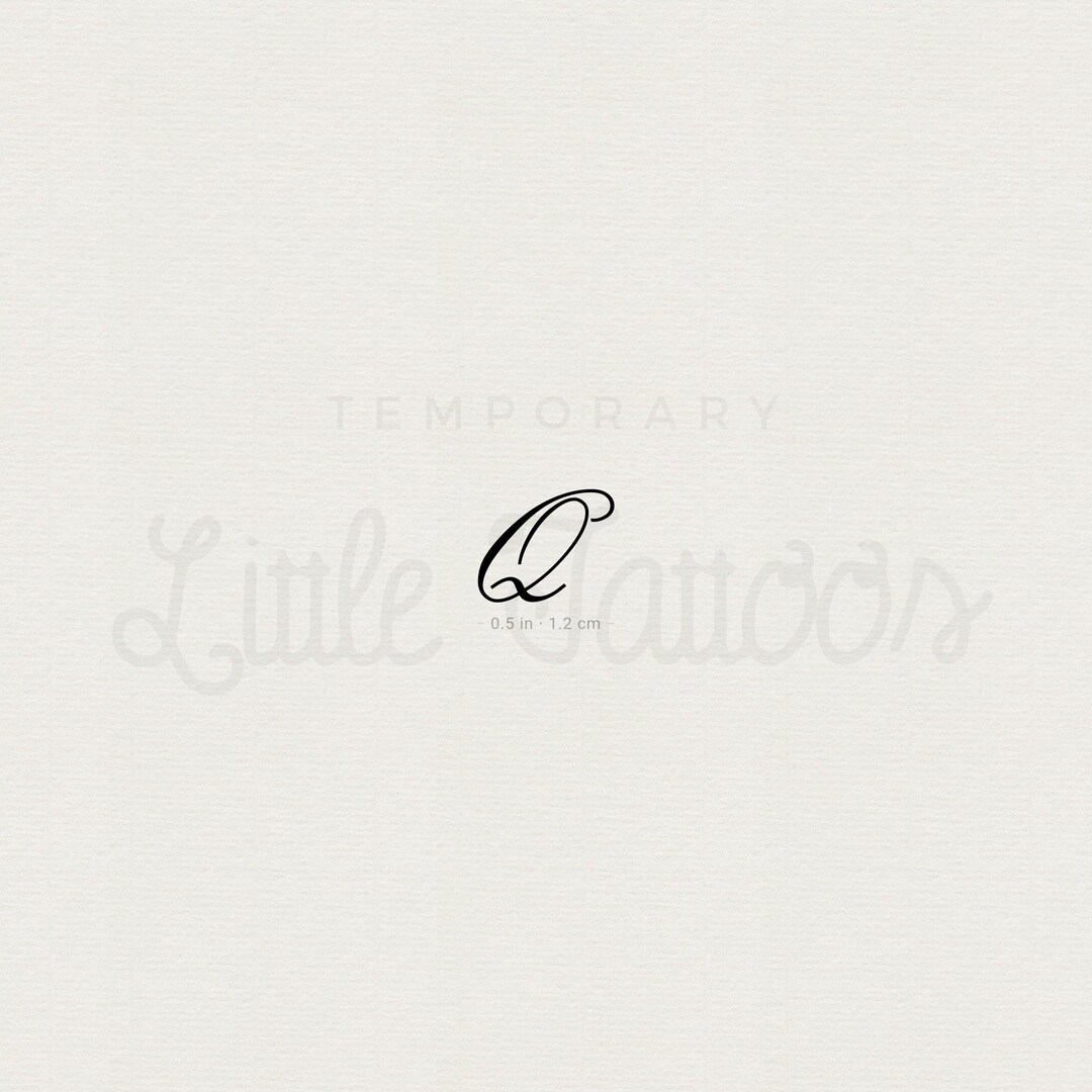 Script For Q Letter Q Script Temporary Tattoo (set of 3) - Etsy