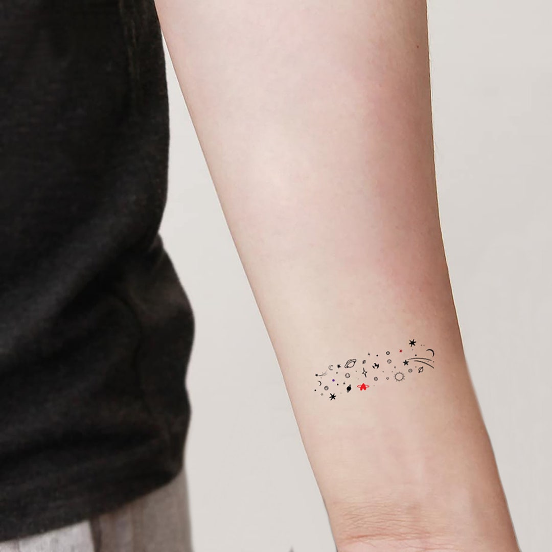 Small Galaxy Temporary Tattoo set of 3 - Etsy Israel