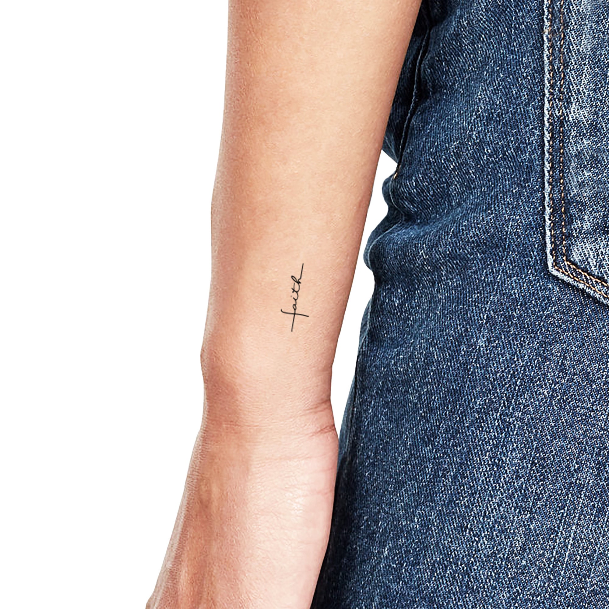 Faith Cross Temporary Tattoo  Set of 3  Tatteco