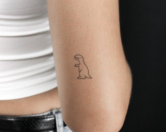 Minimalist T-Rex Temporary Tattoo (Set of 3)