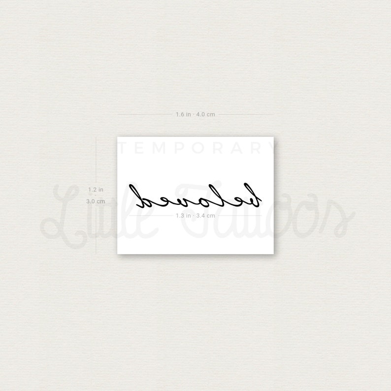 Cursive Beloved Beloved Temporary Tattoo (set of 3) - Etsy Canada