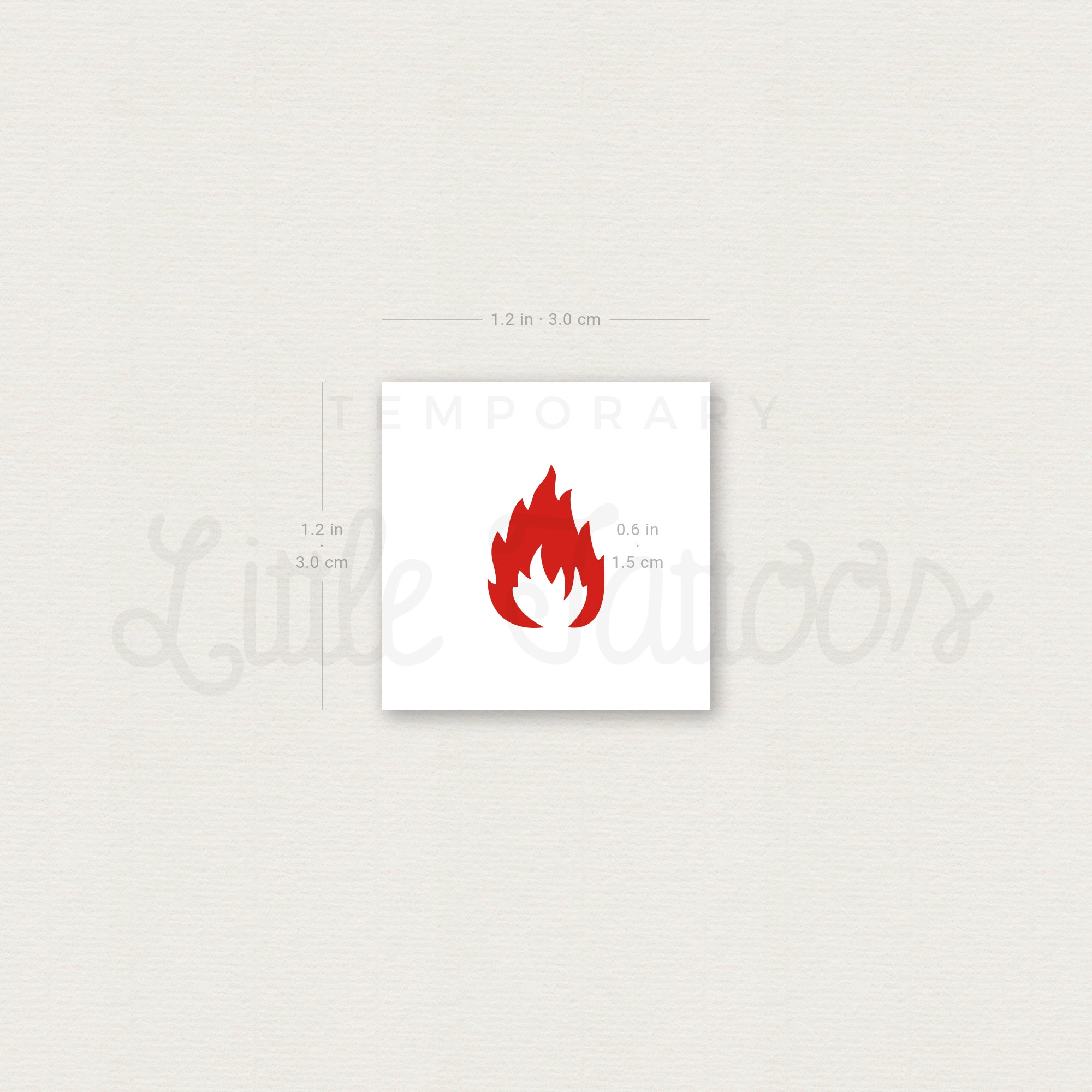 Red Fire Flame Temporary Tattoo (set of 3) - Etsy