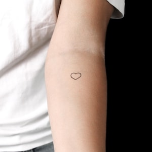 Heart Outline Temporary Tattoo (Set of 3)