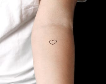Tatuagem temporária de contorno de coração (conjunto de 3)