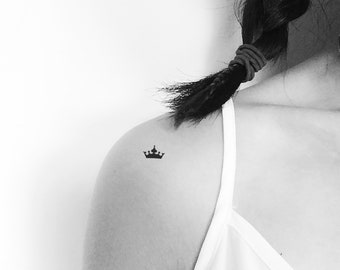 Little Black Crown Temporary Tattoo (Set of 3)