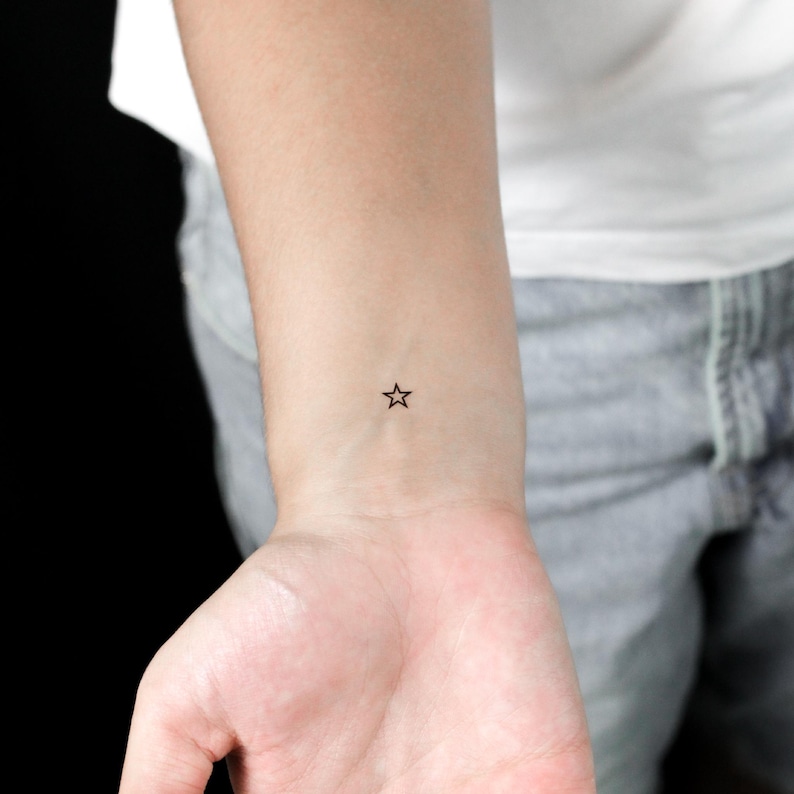 Small Star Outline Temporary Tattoo (Set of 3) image 1