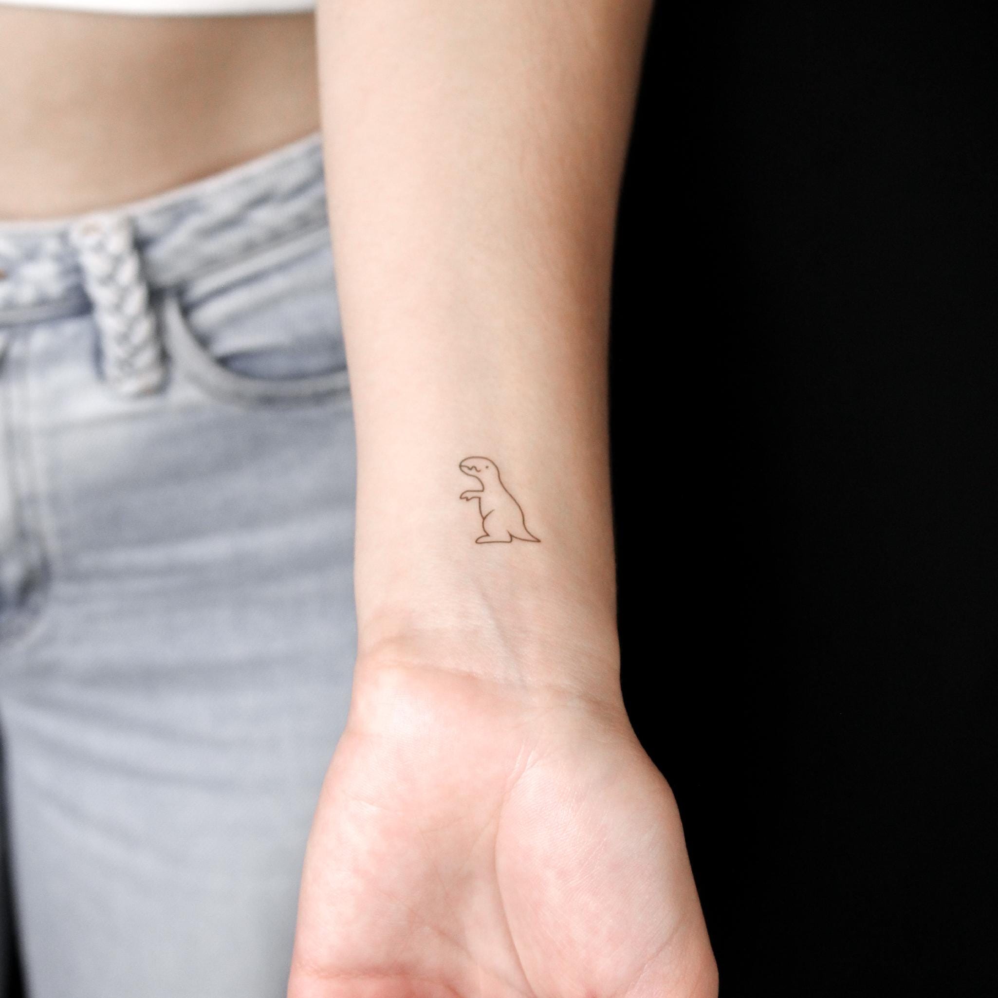 ミニマリスト T-Rex タトゥーシール (3 枚セット) - Etsy 日本