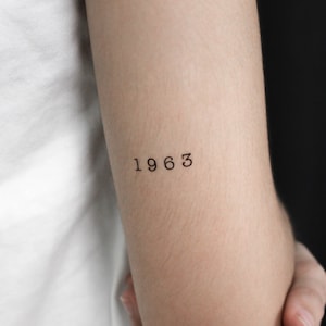 1963 Birth Year Temporary Tattoo (Set of 3)