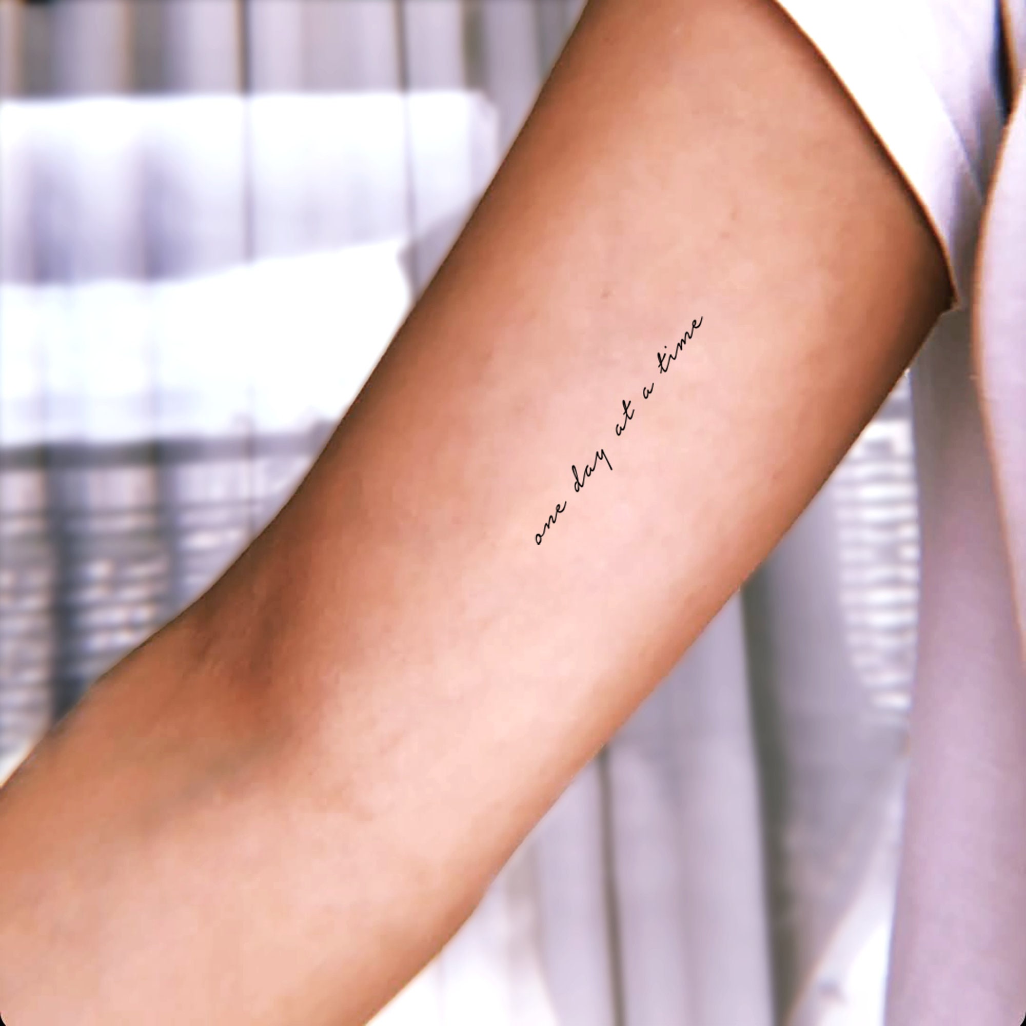 One Day at A Time Temporary Tattoo set of 3 - Etsy One Day at A Time Temporary Tattoo set of 3 - Etsy