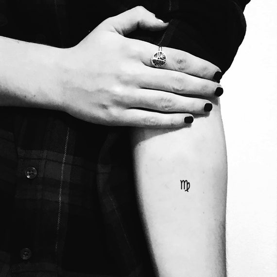 Virgo Zodiac Symbol Temporary Tattoo Set Of 3