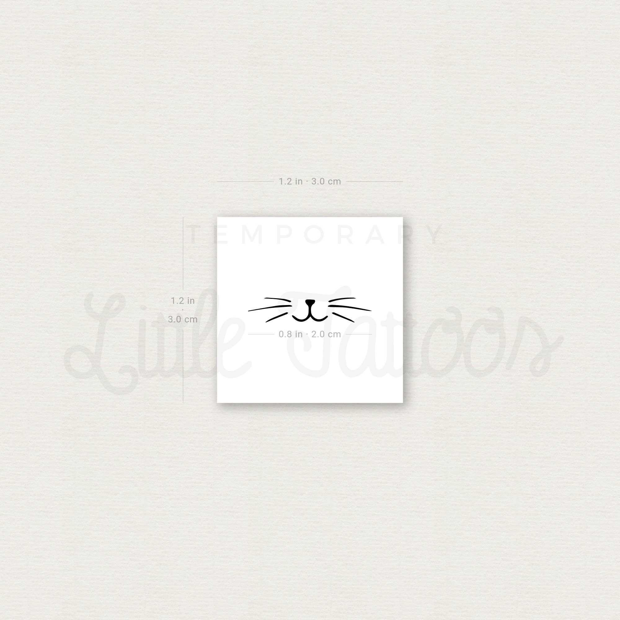 小さなミニマリストの猫のひげの一時的なタトゥー（3 個セット） - Etsy 日本, image size:2000x2000