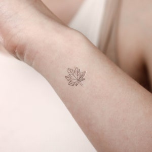 Ahornblatt temporäres Tattoo (3er Set)