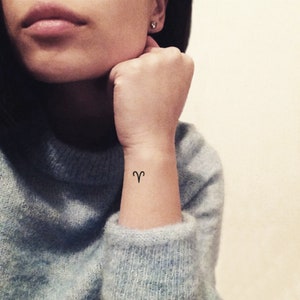 Aries Zodiac Symbol Temporary Tattoo set of 3 - Etsy Aries Zodiac Symbol Temporary Tattoo set of 3 - Etsy
