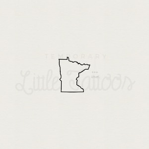 Minnesota Karte temporäres Tattoo (3er Set)