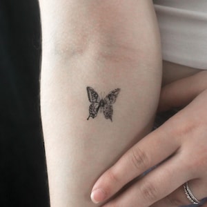 Half Flower Butterfly Temporary Tattoo (Set of 3)