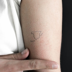Spanien Landkarte Umriss temporäres Tattoo (3er Set)