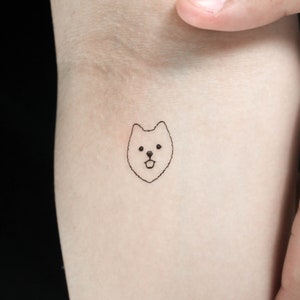 Pomeranian Face Temporary Tattoo (Set of 3)