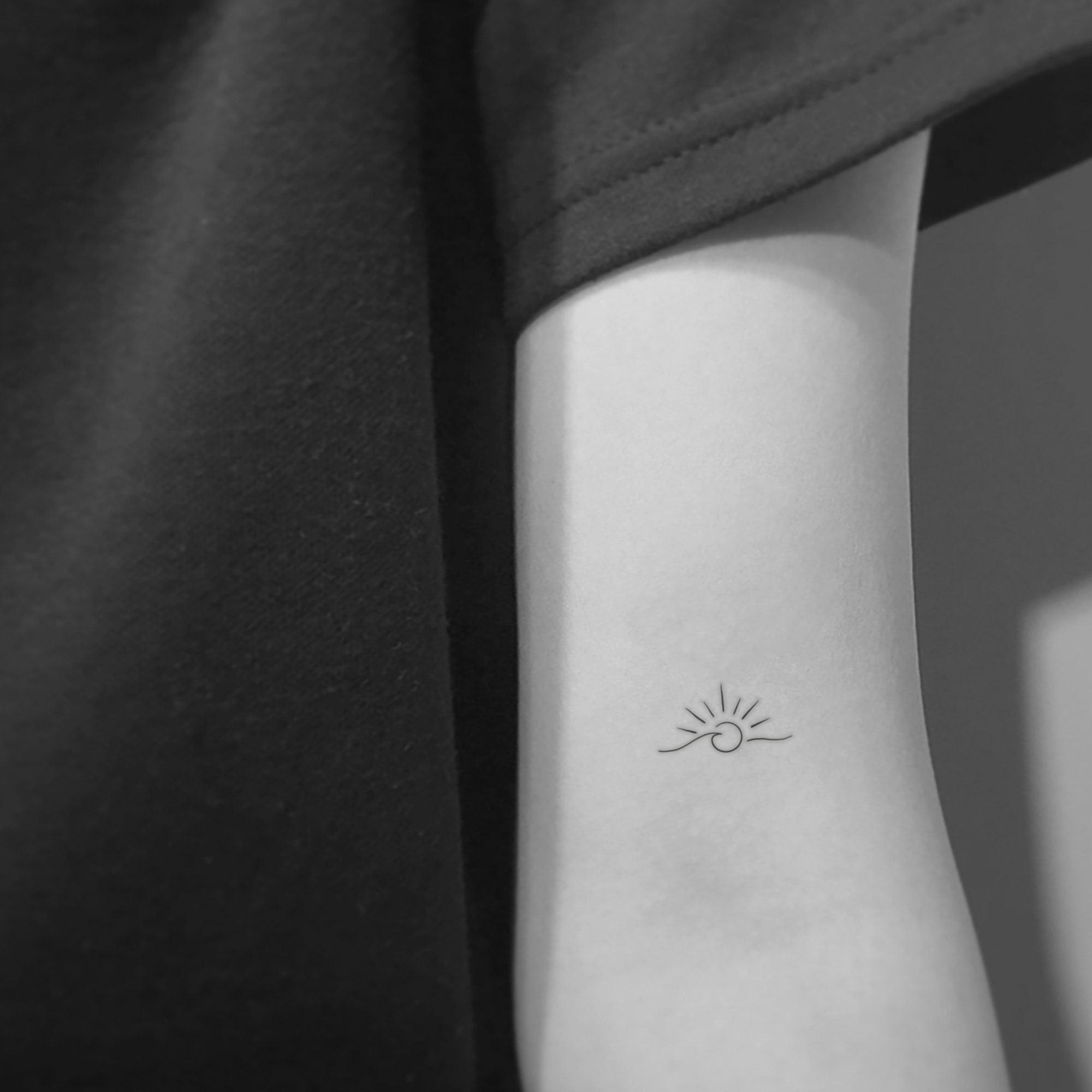 Tatouage Coucher De Soleil Minimaliste Minimalist Wave Sunset Temporary Tattoo Ensemble de 3 - Etsy France