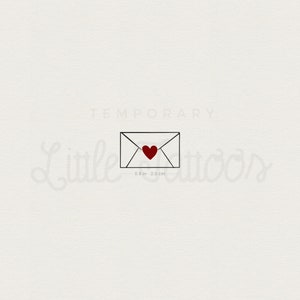 Tatuaje temporal de carta de amor (juego de 3)