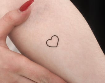 Heart Outline Temporary Tattoo (Set of 3)
