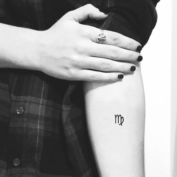 Virgo Zodiac Symbol Temporary Tattoo Set Of 4