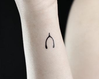 Tatuaje temporal minimalista de Wishbone (conjunto de 3)