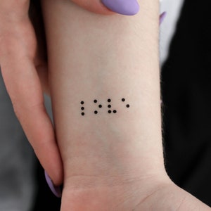Tatuaggio Temporaneo Amore Braille (Set di 3)