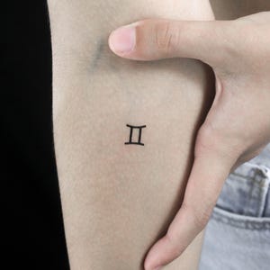 Gemini Zodiac Symbol Temporary Tattoo (Set of 3)